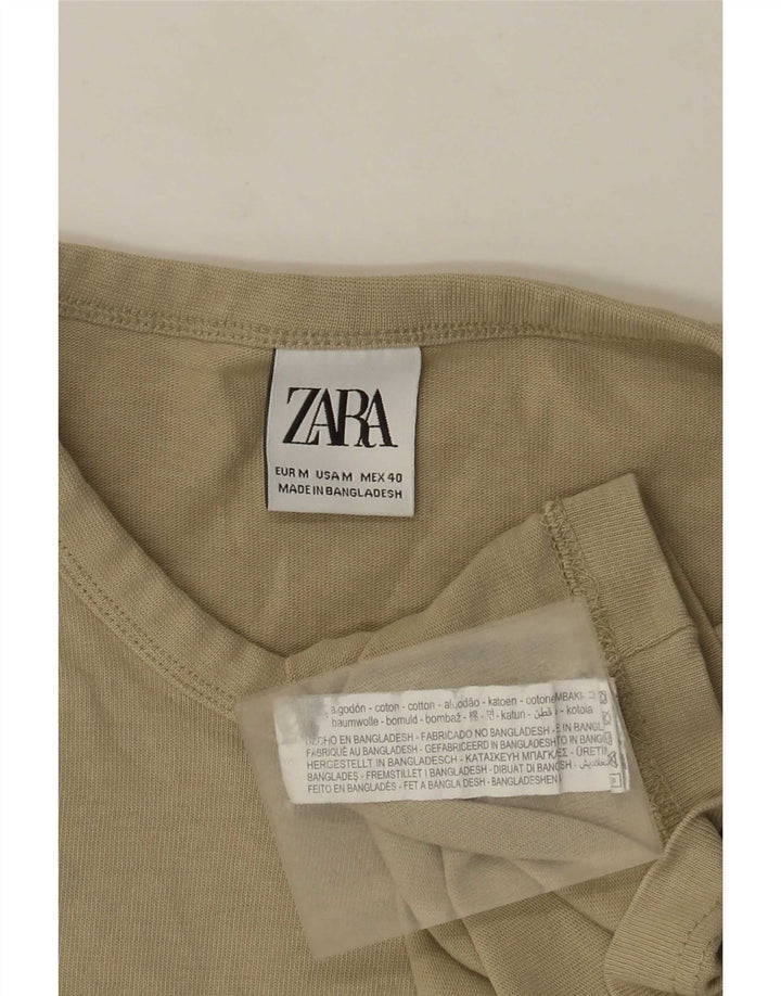 Zara Homme T-Shirt Top Beige Moyen Coton