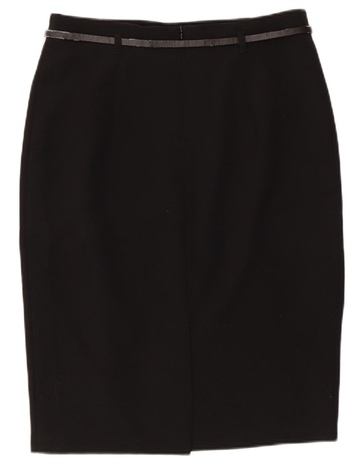 Marks & Spencer Jupe crayon pour femme UK 10 Small W28 Noir Polyester