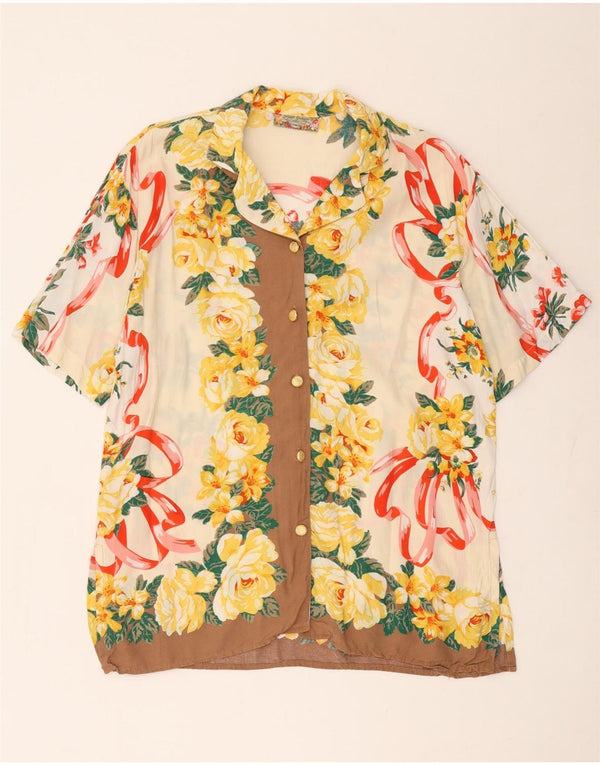 Giulia Galanti Chemise à manches courtes pour femme UK 16 Grand motif floral multicolore
