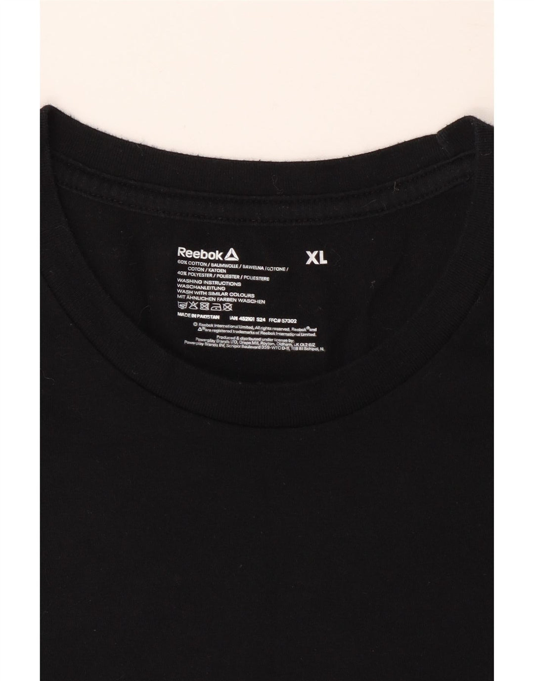 REEBOK T-Shirt Homme Top XL Noir Coton