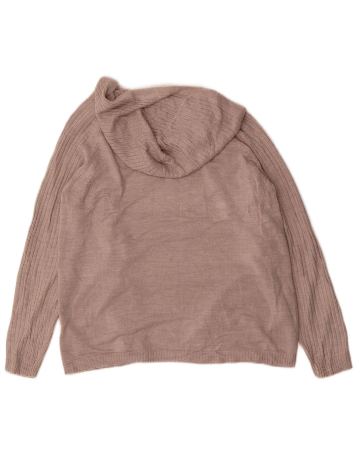Marks & Spencer Pull cardigan ouvert à capuche pour femme UK 14 Beige moyen