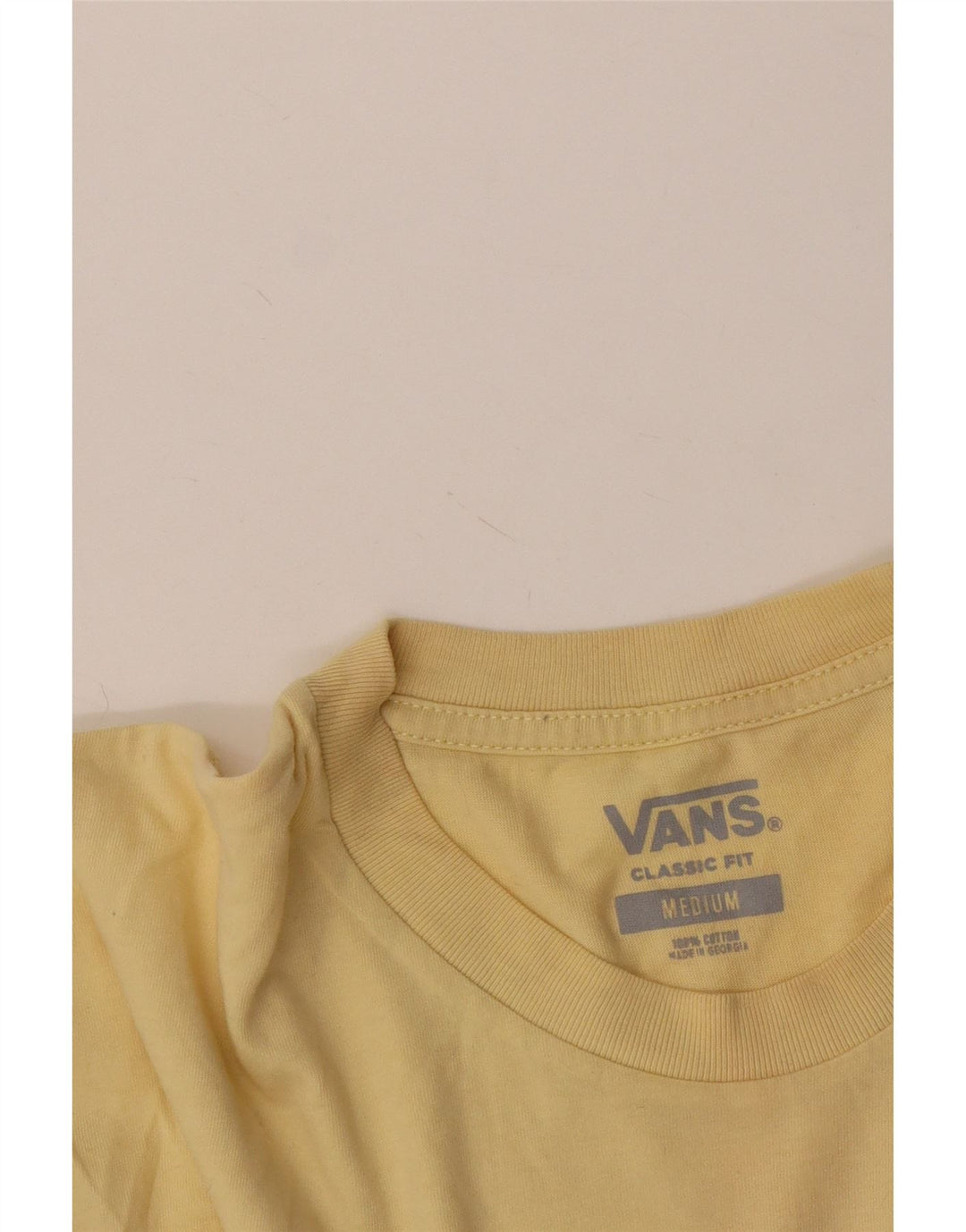 Vans T-Shirt Coupe Classique Homme Jaune Moyen Coton