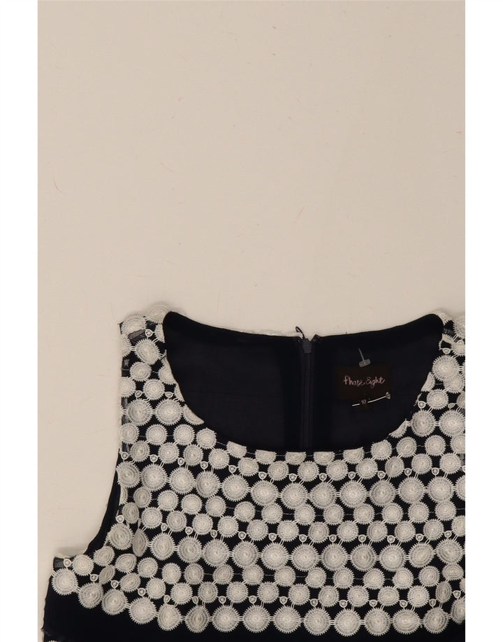 PHASE EIGHT Womens Sheath Dress UK 10 Small  Navy Blue Polka Dot Vintage Phase Eight and Second-Hand Phase Eight from Messina Hembry 