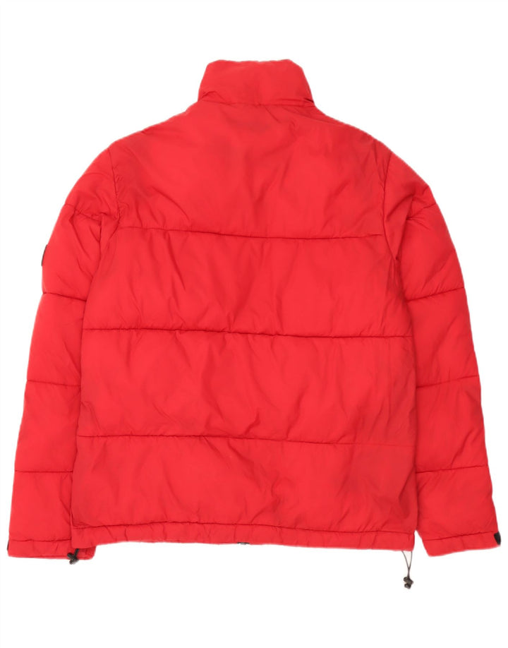 Zara Veste matelassée homme UK 38 Medium Rouge Polyamide