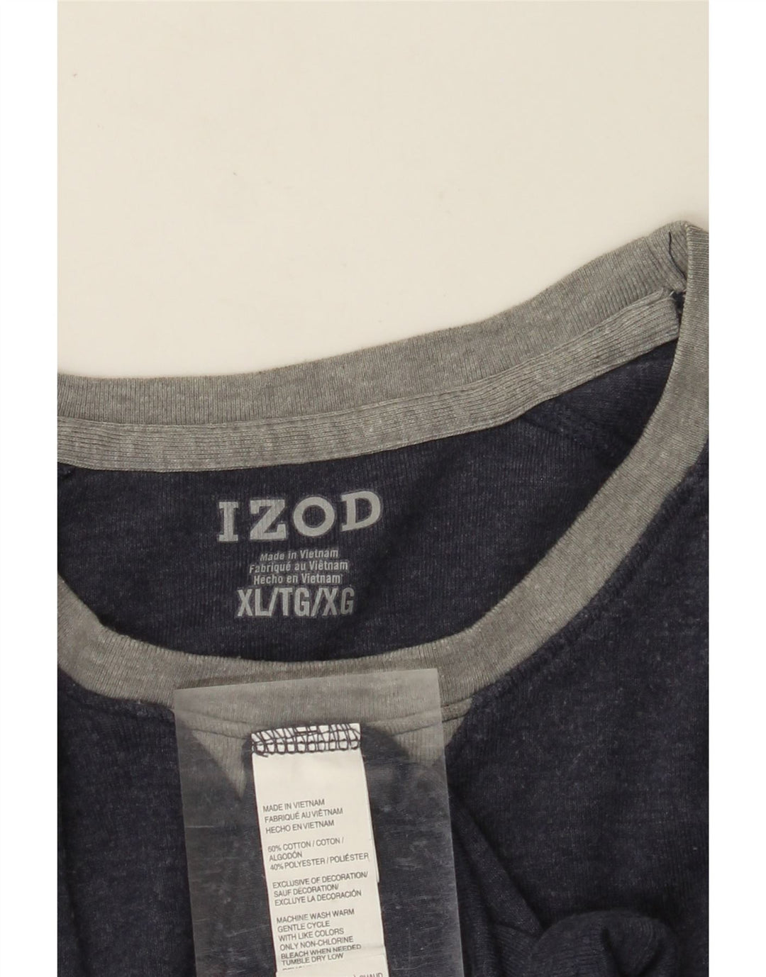 IZOD Haut Homme Manches Longues XL Bleu Marine Coton