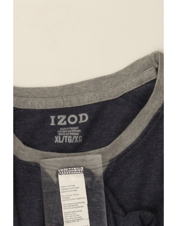 IZOD Haut Homme Manches Longues XL Bleu Marine Coton