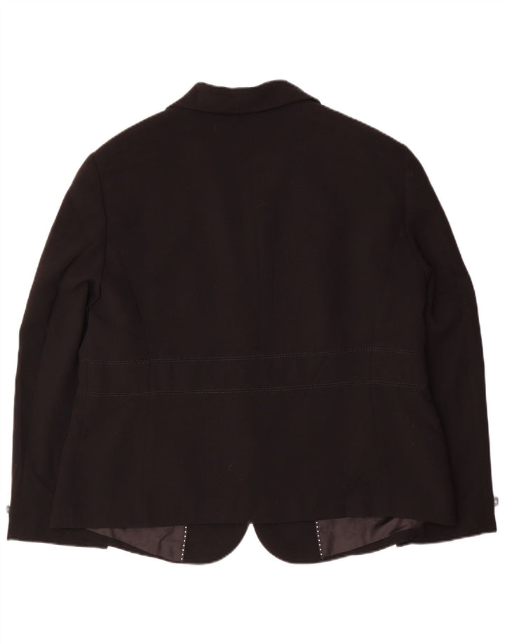 Marks & Spencer Veste blazer à 3 boutons pour femme UK 20 2XL Noir Polyester