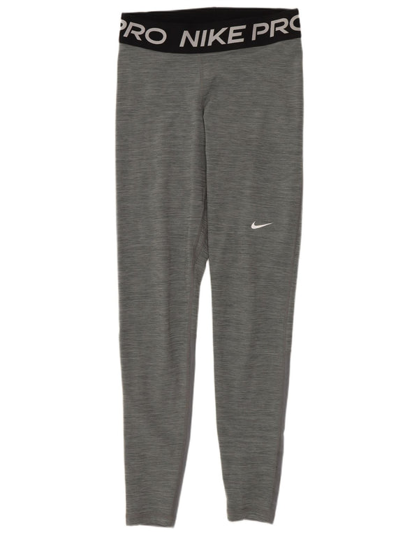 Nike Legging graphique Dri Fit pour femme UK 10 Small Gris Colorblock