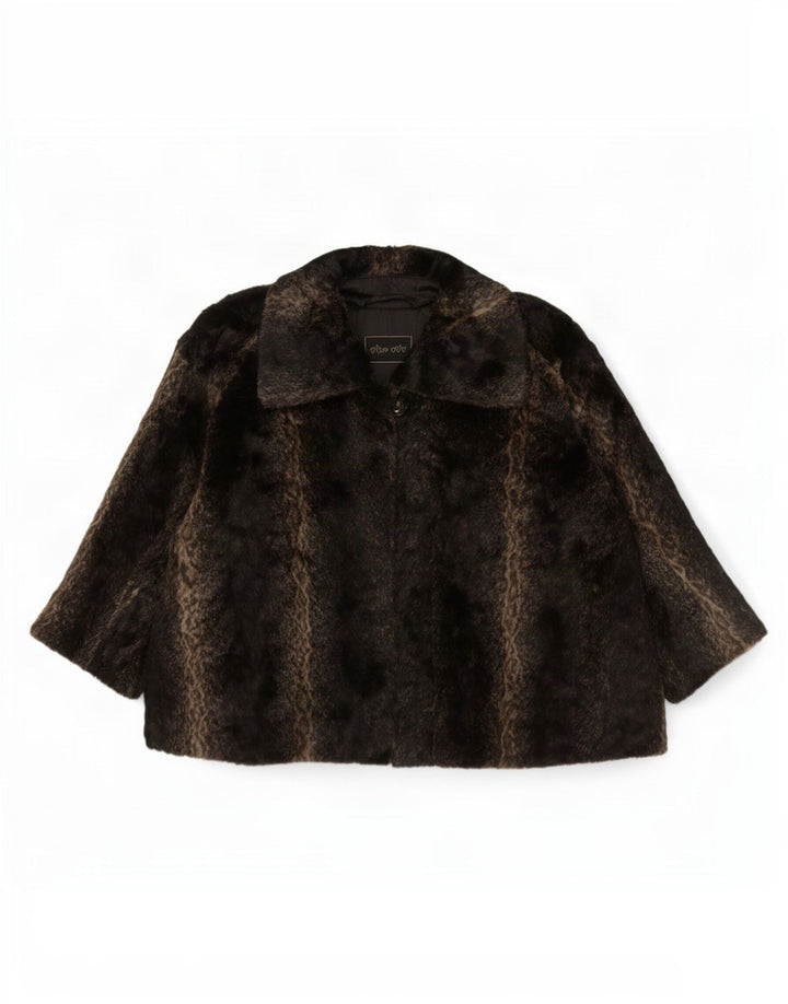 Marks & Spencer Veste Per Una pour femme UK 16 Grand imprimé animal marron