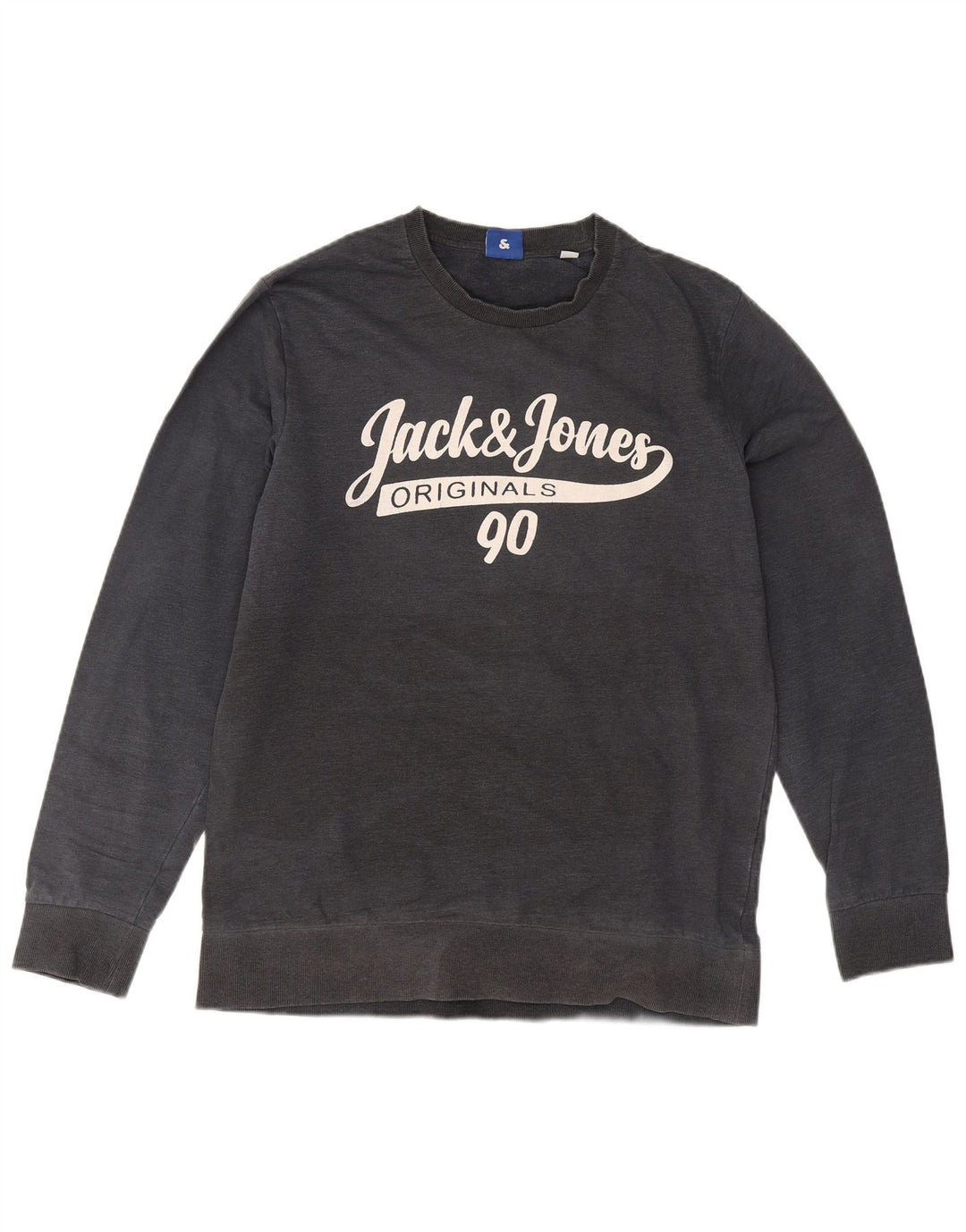 Jack & Jones Sweat-shirt graphique pour hommes, grand, gris, coton