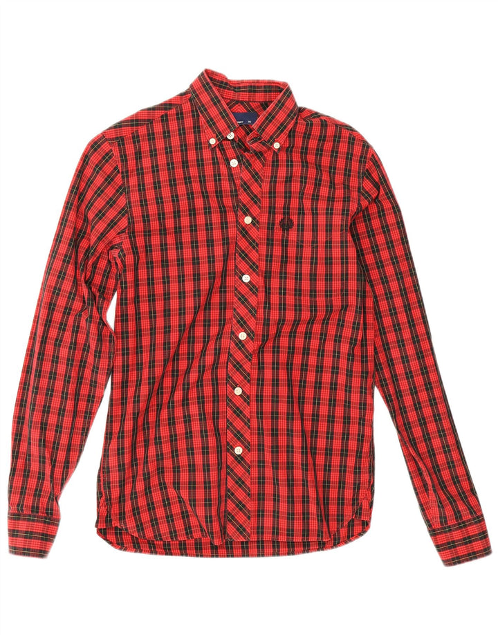 Fred Perry Chemise Homme XS Rouge Check Coton