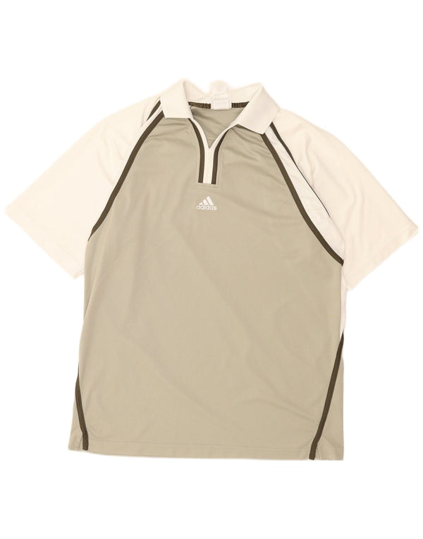 Adidas Polo Homme UK 42/44 Large Vert Colorblock Polyester