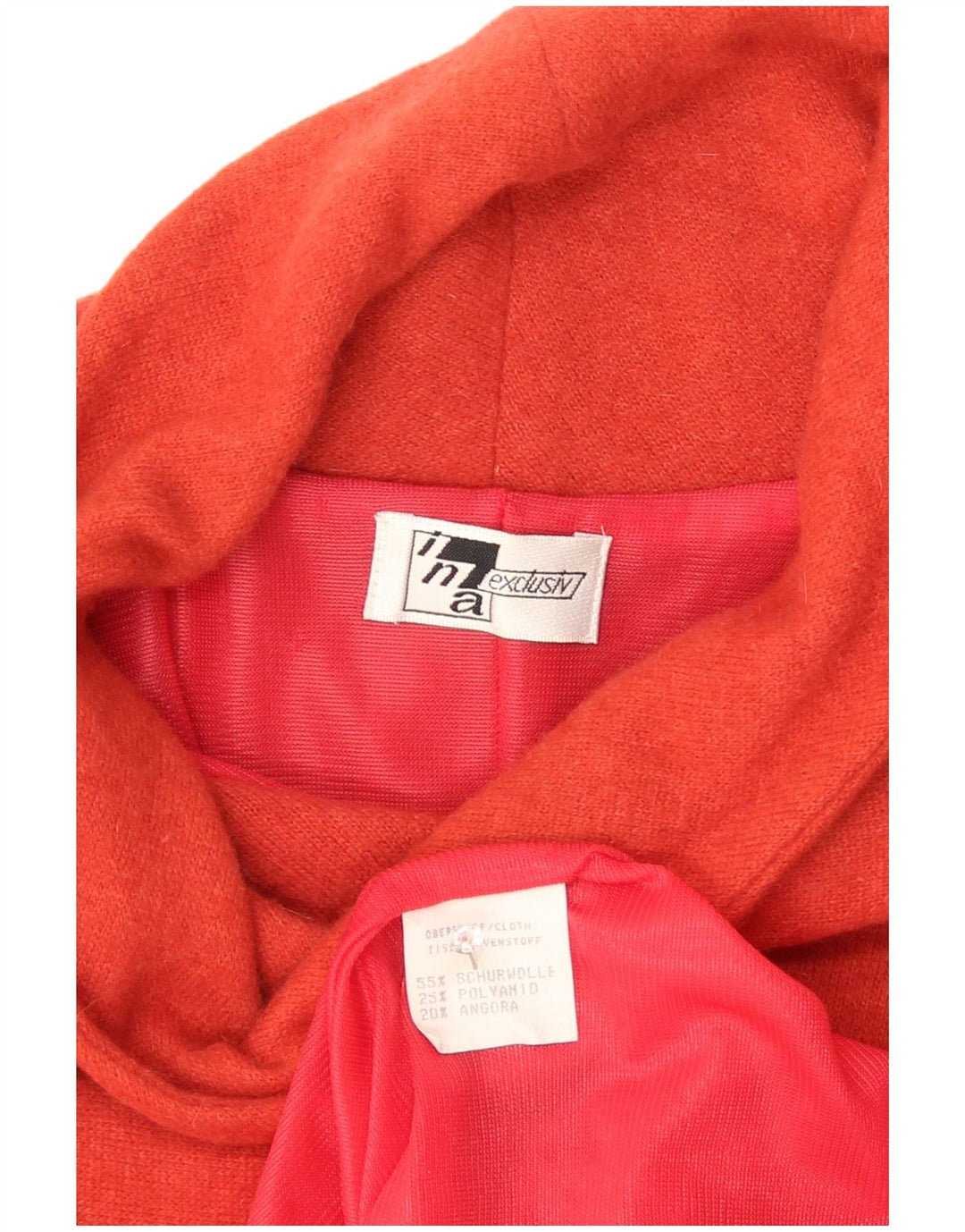 Robe pull femme vintage UK 14 laine orange moyenne