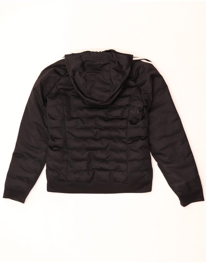 Adidas Veste matelassée à capuche pour femme UK 12 Medium Noir Polyester