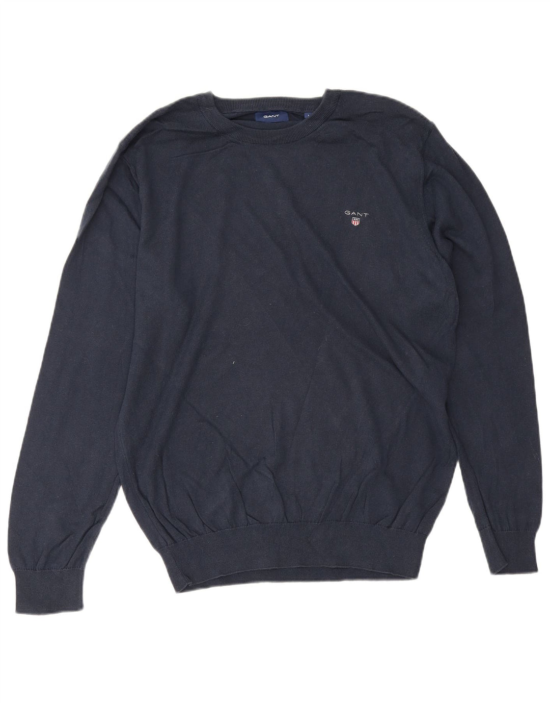 Gant Pull Col Bateau Homme Bleu Marine Large