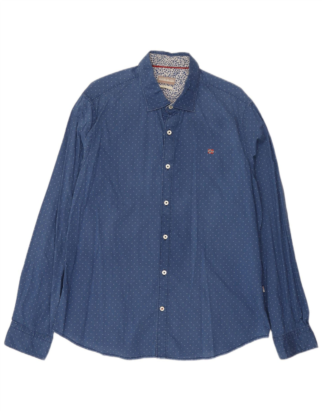 Napapijri Chemise à motif abstrait pour homme 2XL Bleu Coton