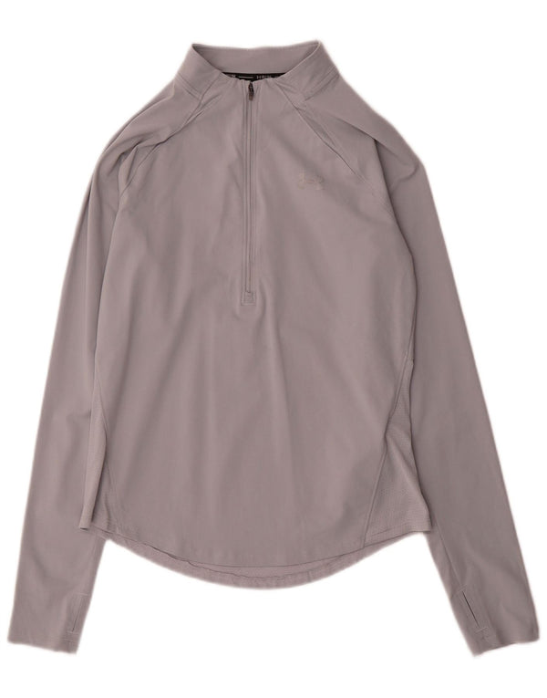 Under Armour Haut de survêtement Heat Gear pour femme UK 10 Small Gris