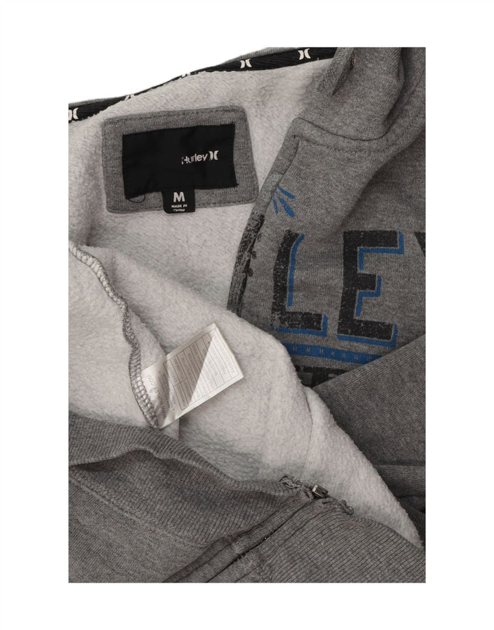 Hurley Pull à Capuche Graphique Zippé Homme Gris Moyen Moucheté Polyester