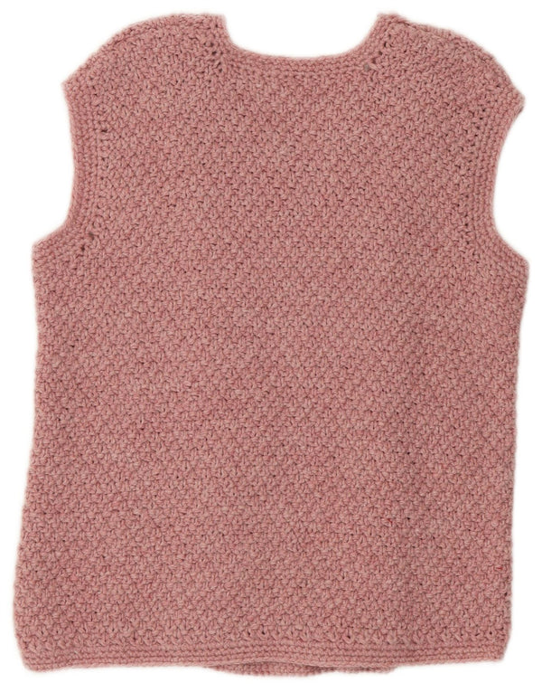 VINTAGE Femme Gilet Débardeur UK 14 Rose Moyen