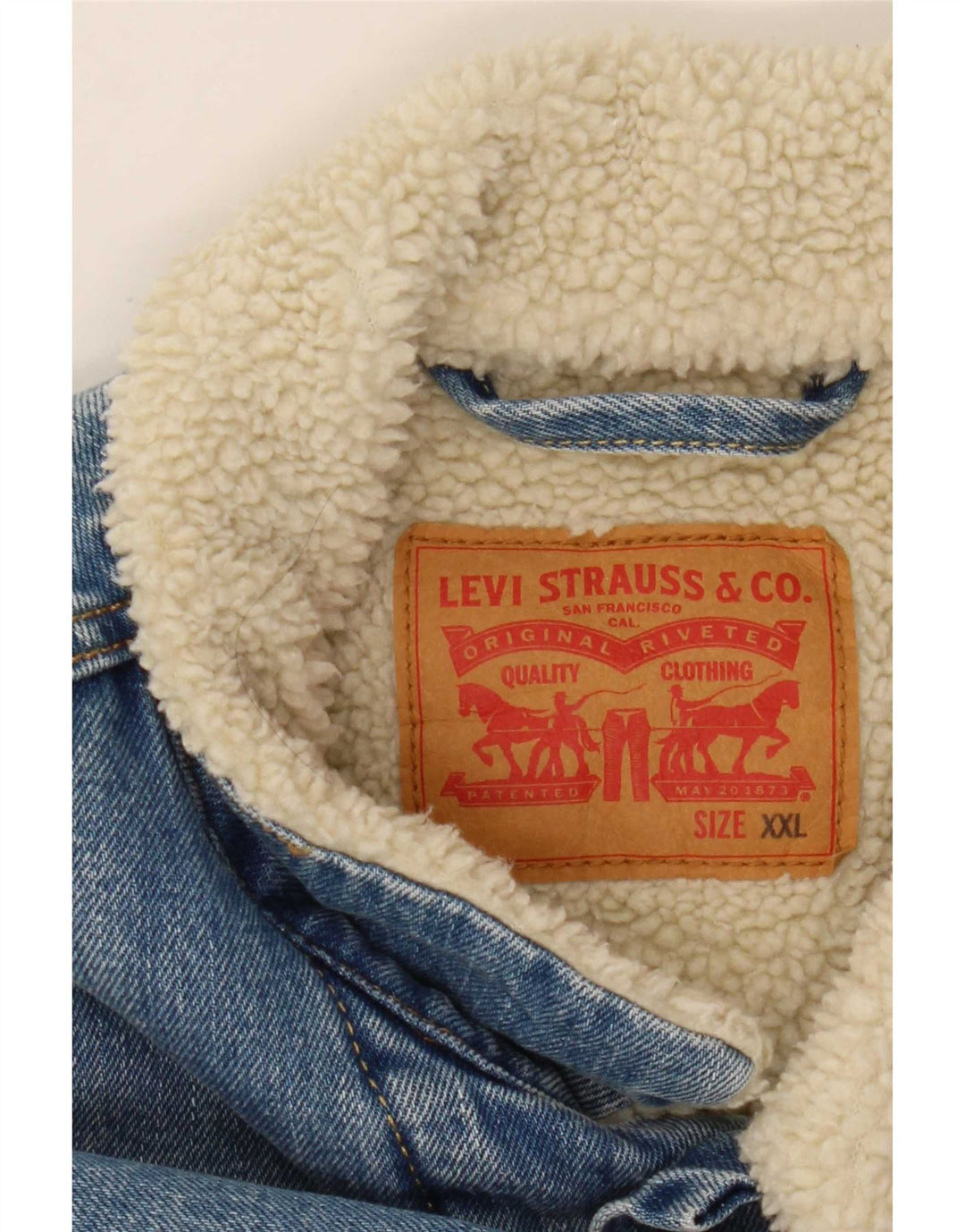 Levi's Veste en Jean Sherpa Homme UK 44 2XL Bleu Coton