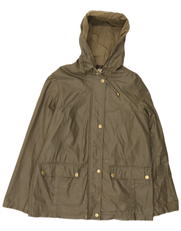 Marks & Spencer Veste cirée surdimensionnée à capuche pour femme UK 10 Small Vert