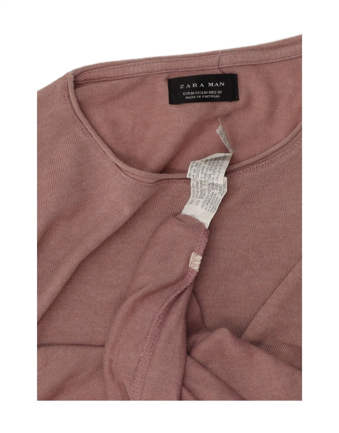 ZARA Mens T-Shirt Top Medium Pink Cotton