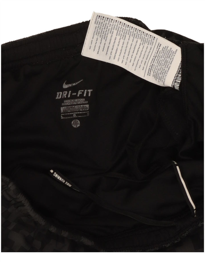 Short de sport Nike Dri Fit pour hommes, grand, noir, géométrique, en polyester