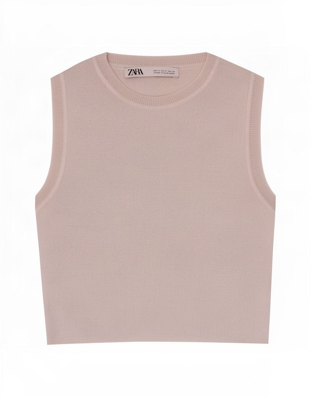 Zara Femme Crop Débardeur UK 12 Beige Moyen