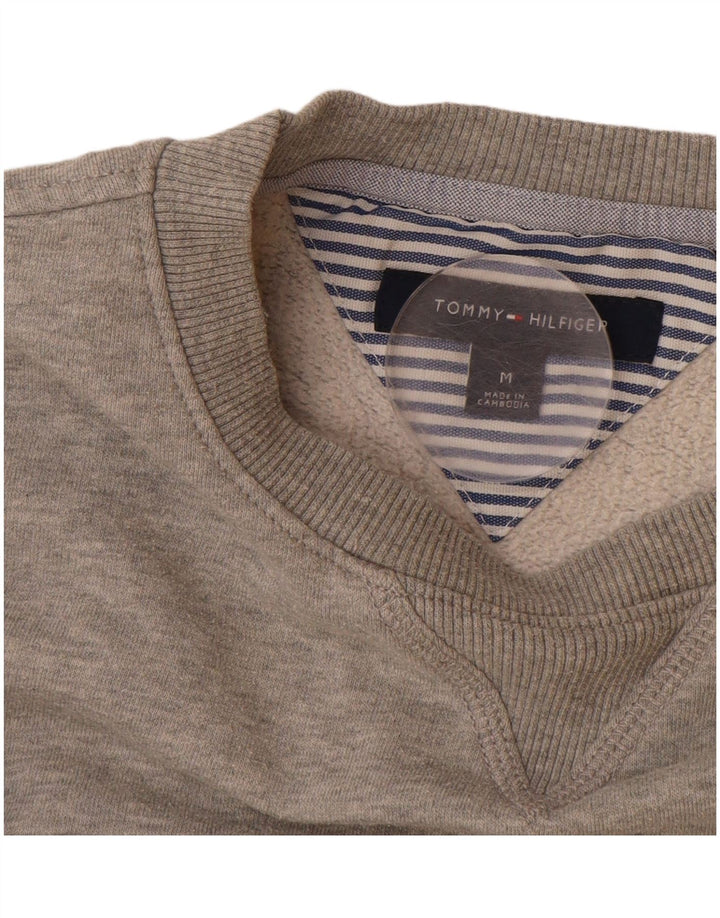 TOMMY HILFIGER Sweat-shirt graphique pour femme UK 14 Gris moyen Coton