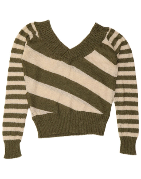 Billabong Pull surdimensionné à col en V pour femme US 3 XS Kaki rayé