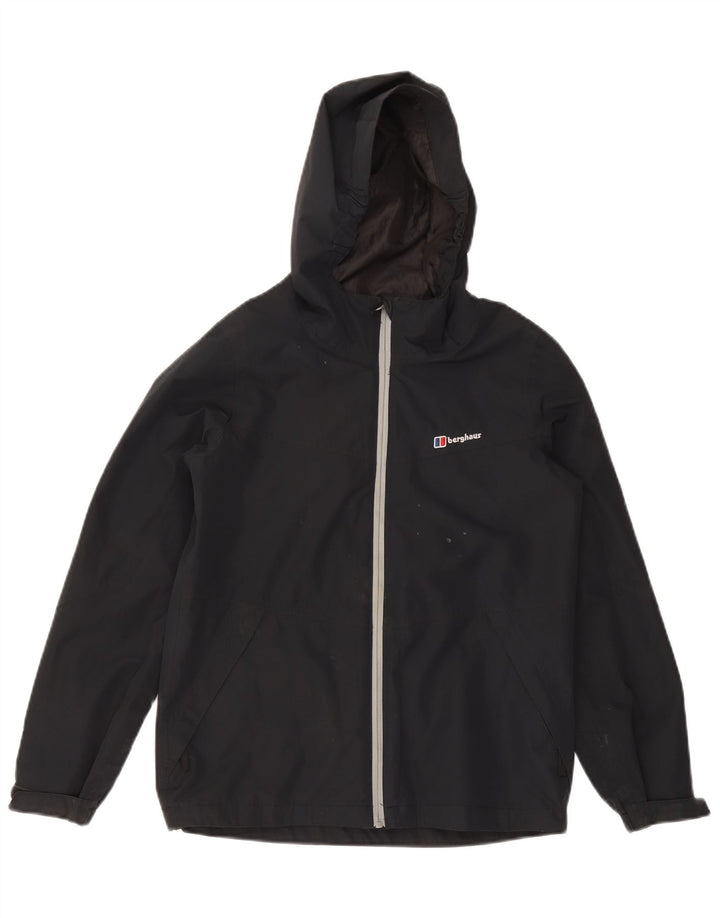 BERGHAUS Veste de Pluie à Capuche Garçon 11-12 ans Bleu Marine Polyester