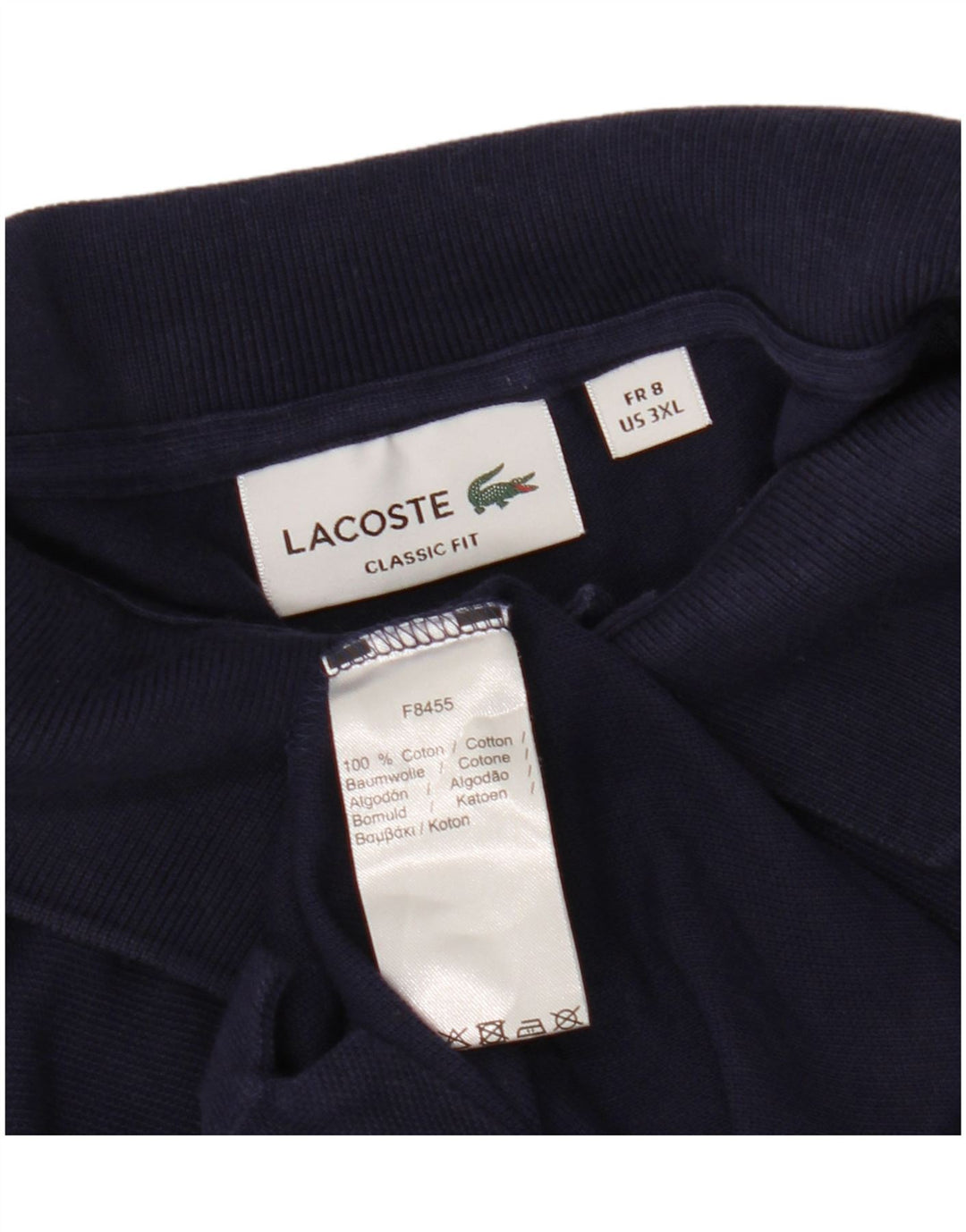 LACOSTE Polo coupe classique pour homme taille 8 3XL bleu marine coton