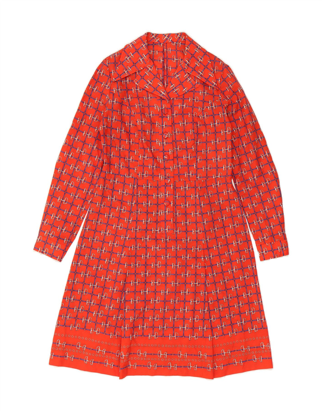 VINTAGE Womens Long Sleeve Pullover Shirt Dress IT 46 Large Red Check Vintage Vintage and Second-Hand Vintage from Messina Hembry 