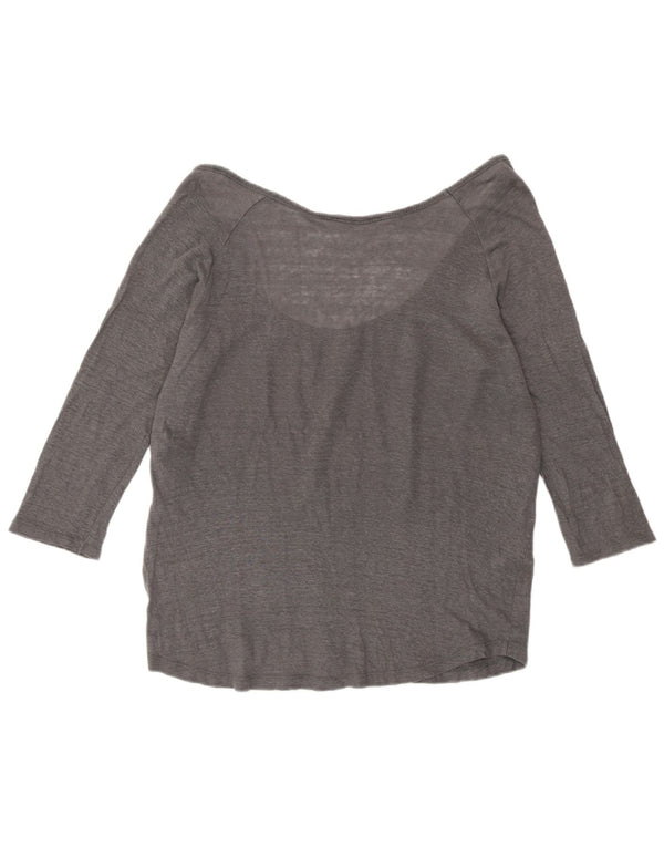 Zara Femme Top Manches 3/4 UK 16 Large Gris