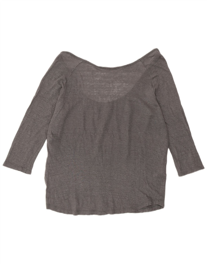 Zara Femme Top Manches 3/4 UK 16 Large Gris
