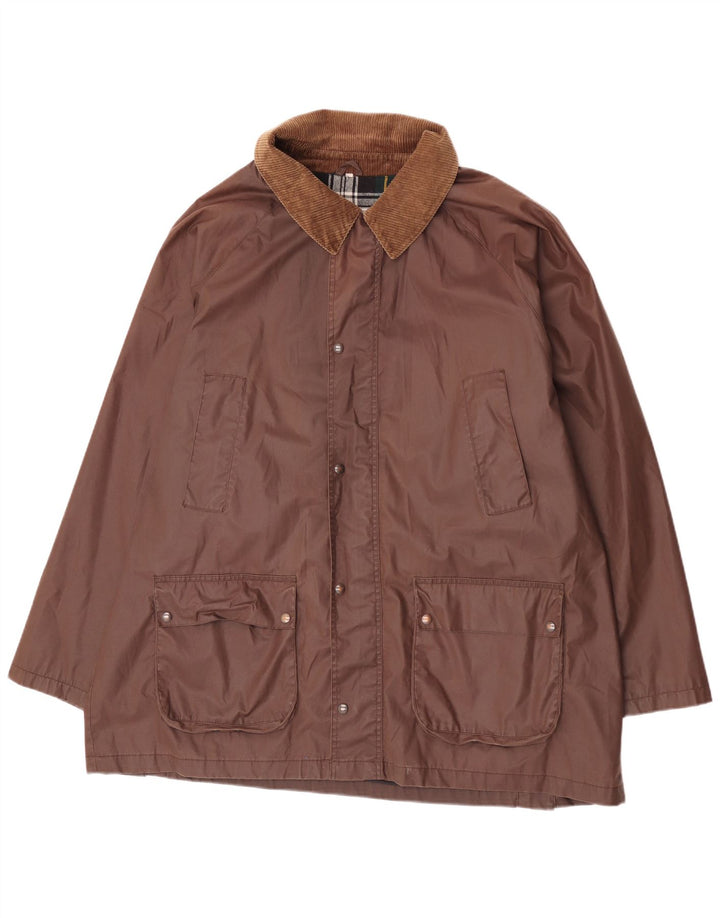 Brugi Veste en coton ciré pour homme IT 56 3XL Marron Coton