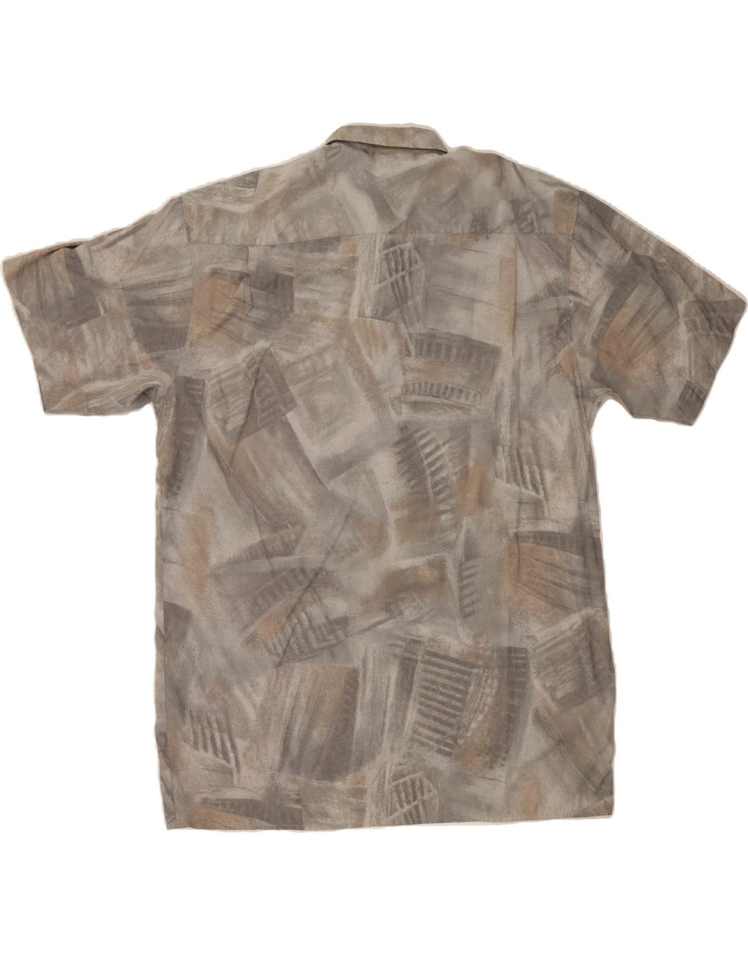 NEW FAST Mens Abstract Pattern Short Sleeve Shirt Size 41/42 Large Grey Vintage New Fast and Second-Hand New Fast from Messina Hembry 