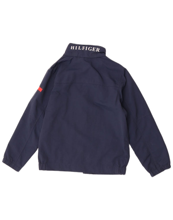 Tommy Hilfiger Boys Graphic Hooded Rain Jacket 12-13 Years large Navy Blue