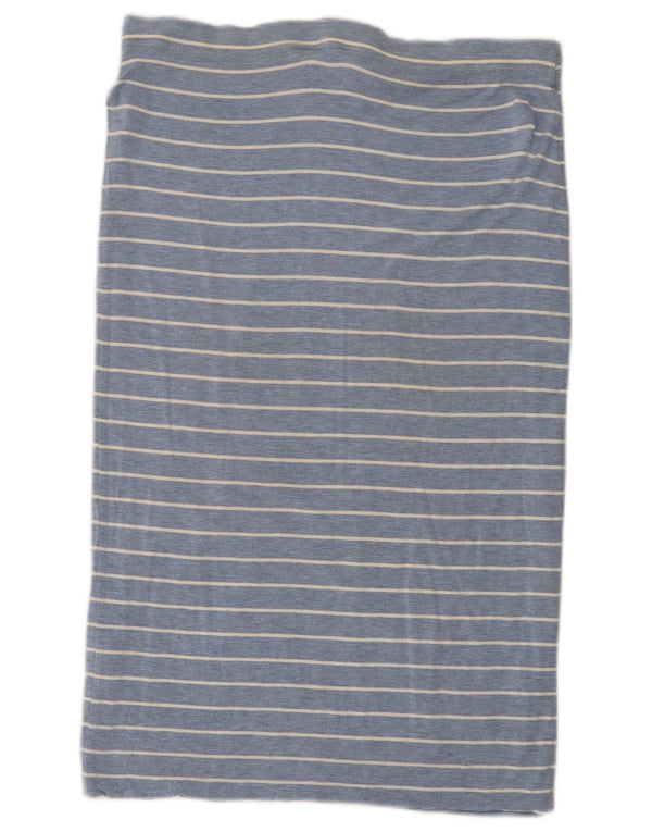 Joules Jupe droite pour femme UK 12 Medium W32 Bleu rayé Viscose