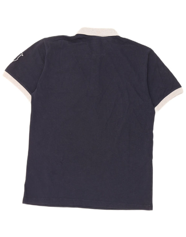 Trussardi Jeans Polo Rugby Homme Large Bleu Marine Coton