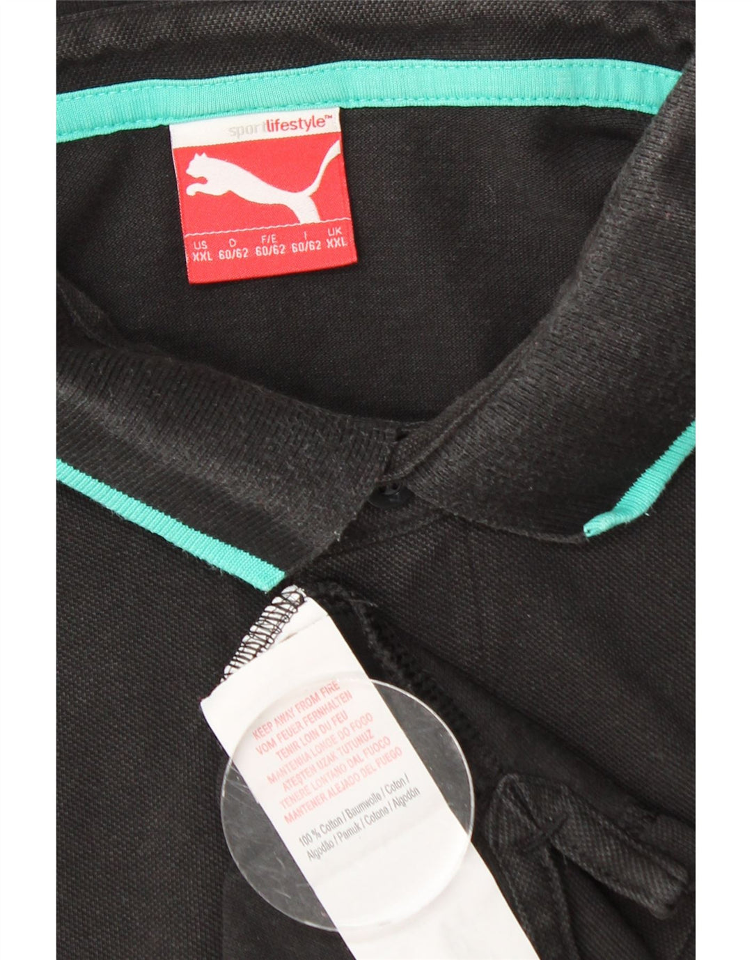 PUMA Polo Homme 2XL Noir Coton