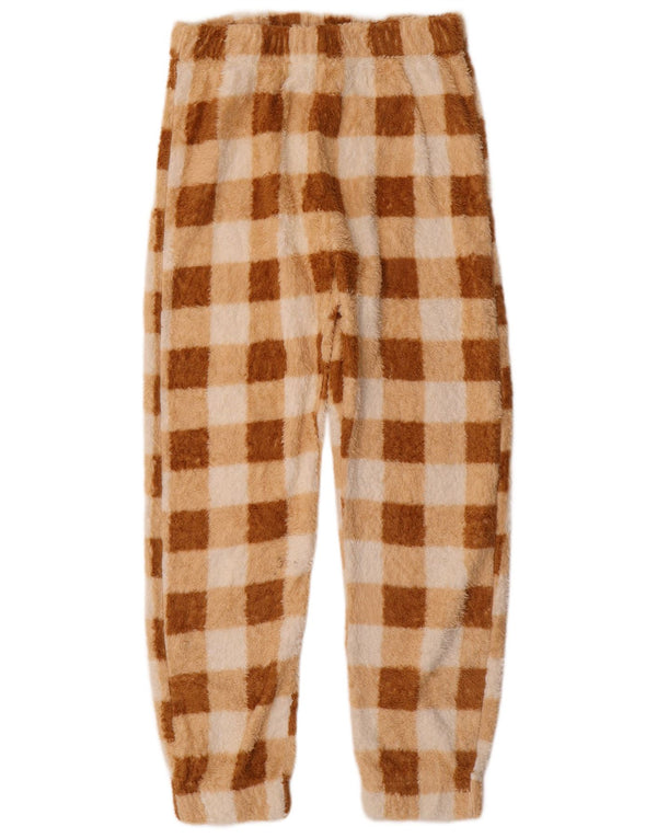 Benetton Pantalon de survêtement en polaire pour femme UK 8 Petit Vichy Marron