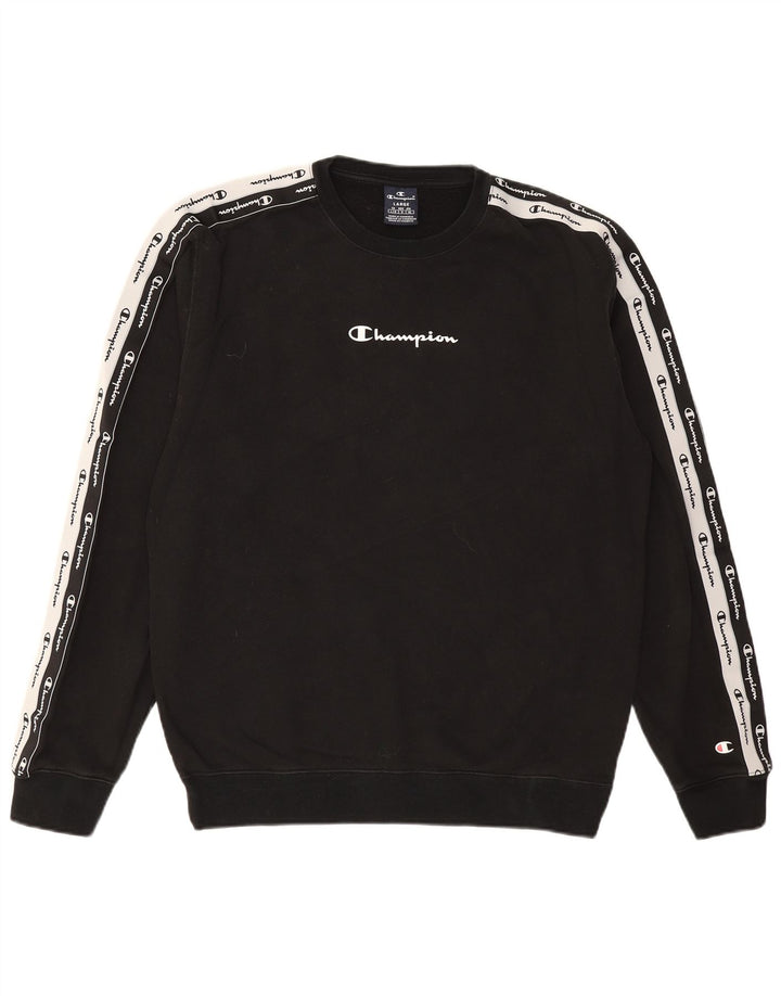 CHAMPION Sweat-shirt graphique pour hommes, grand coton noir
