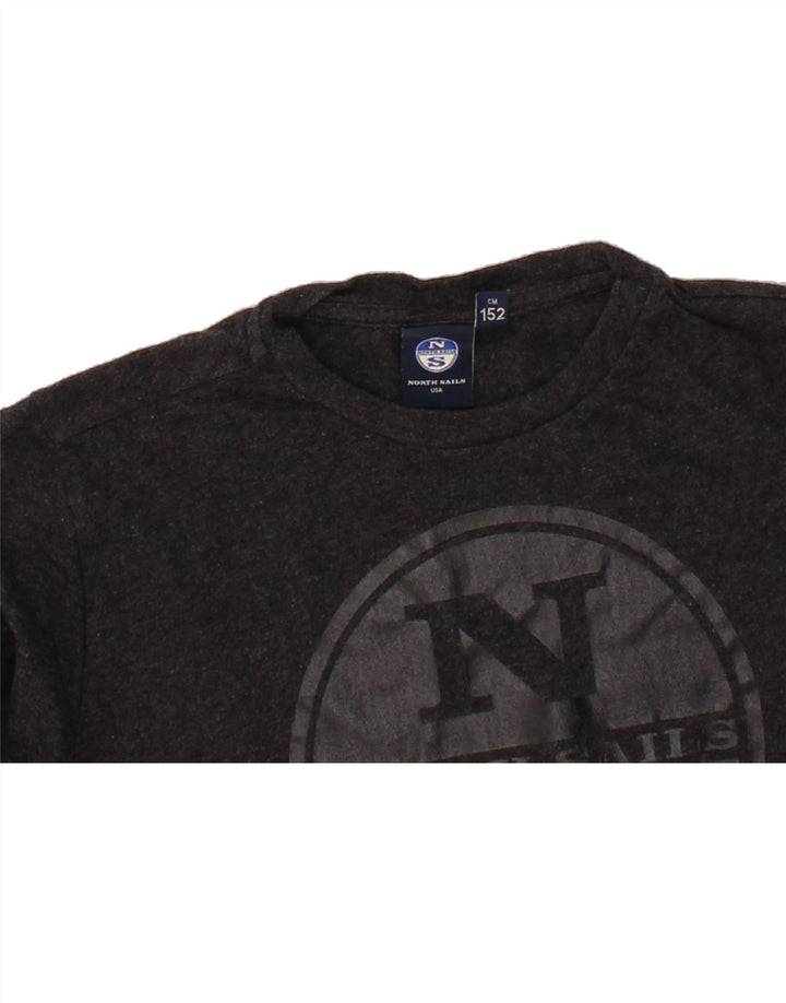 NORTH SAILS Boys Graphic Top Long Sleeve 11-12 Years Grey Vintage North Sails and Second-Hand North Sails from Messina Hembry 