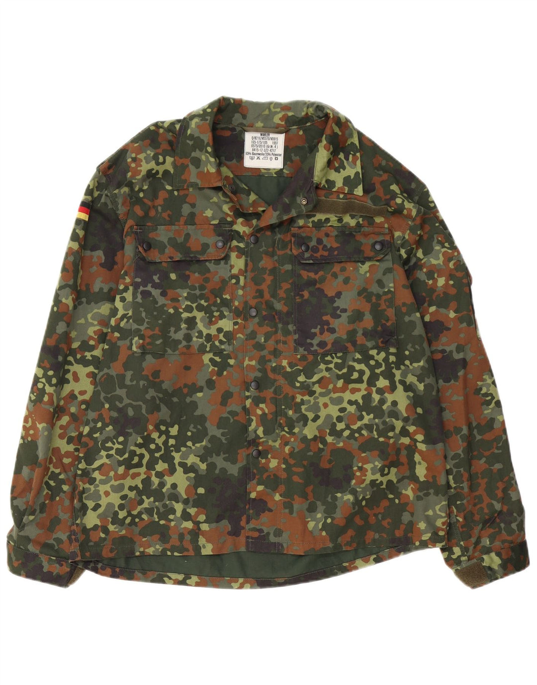 VINTAGE Veste militaire homme UK 40 Grand coton camouflage kaki