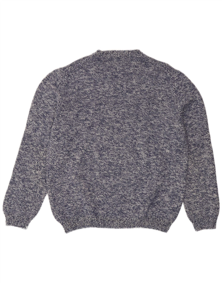 Henry Cottons Pull col V Homme Bleu Marine Moucheté