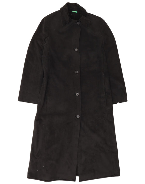Benetton Pardessus Femme UK 14 Moyen Noir