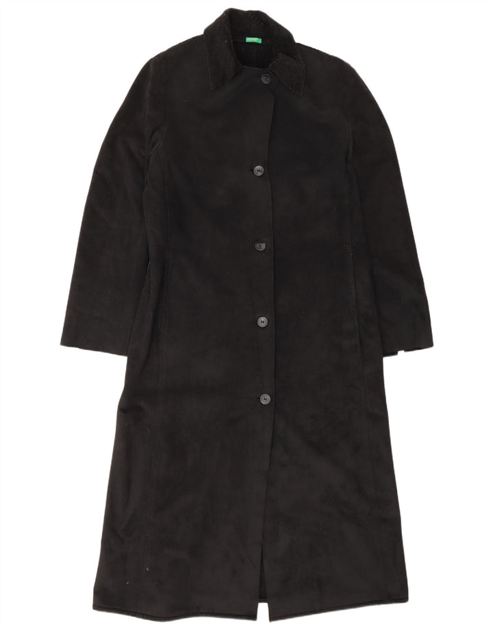 Benetton Pardessus Femme UK 14 Moyen Noir