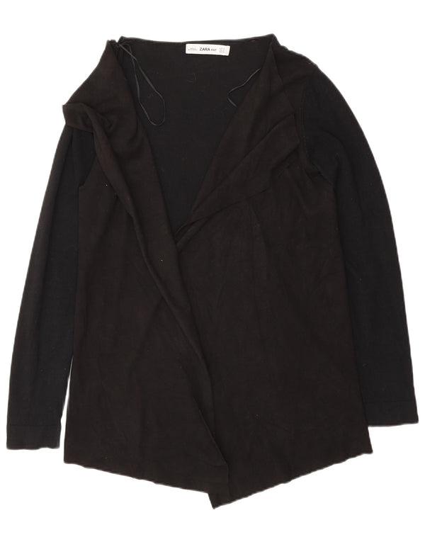 Zara Pull Cardigan Ouvert pour Homme UK 10 Petite Viscose Noire