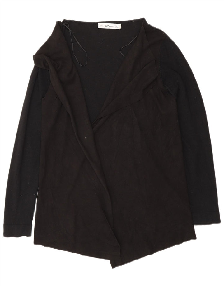 Zara Pull Cardigan Ouvert pour Homme UK 10 Petite Viscose Noire